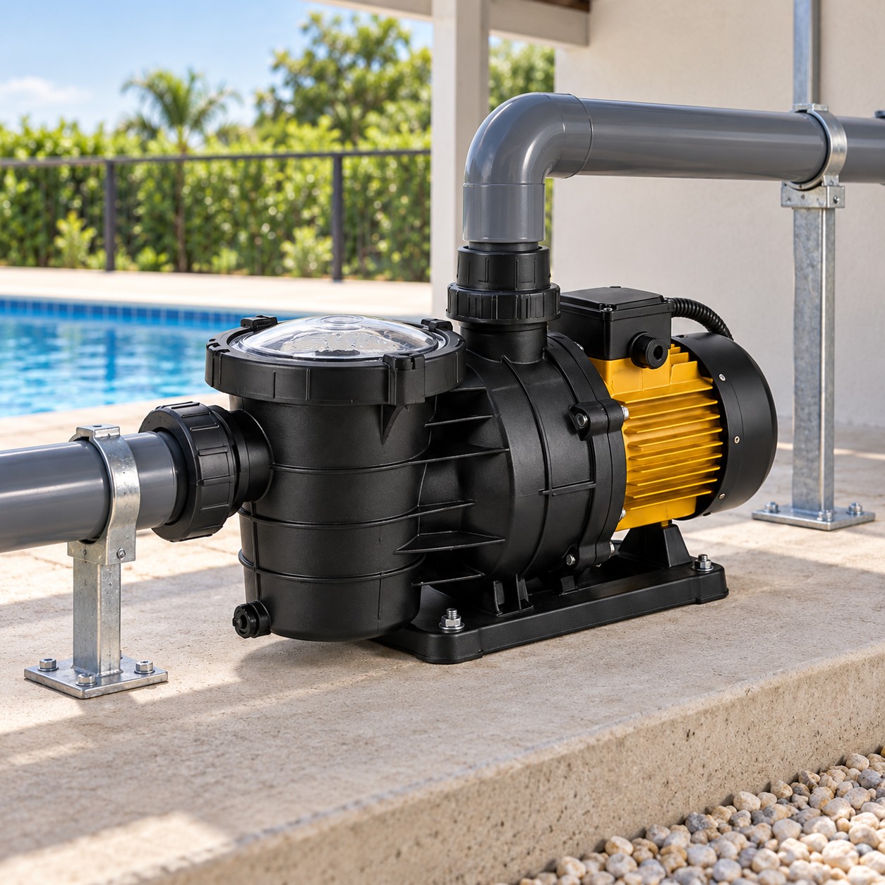 Bomba para piscina en funcionamiento 1