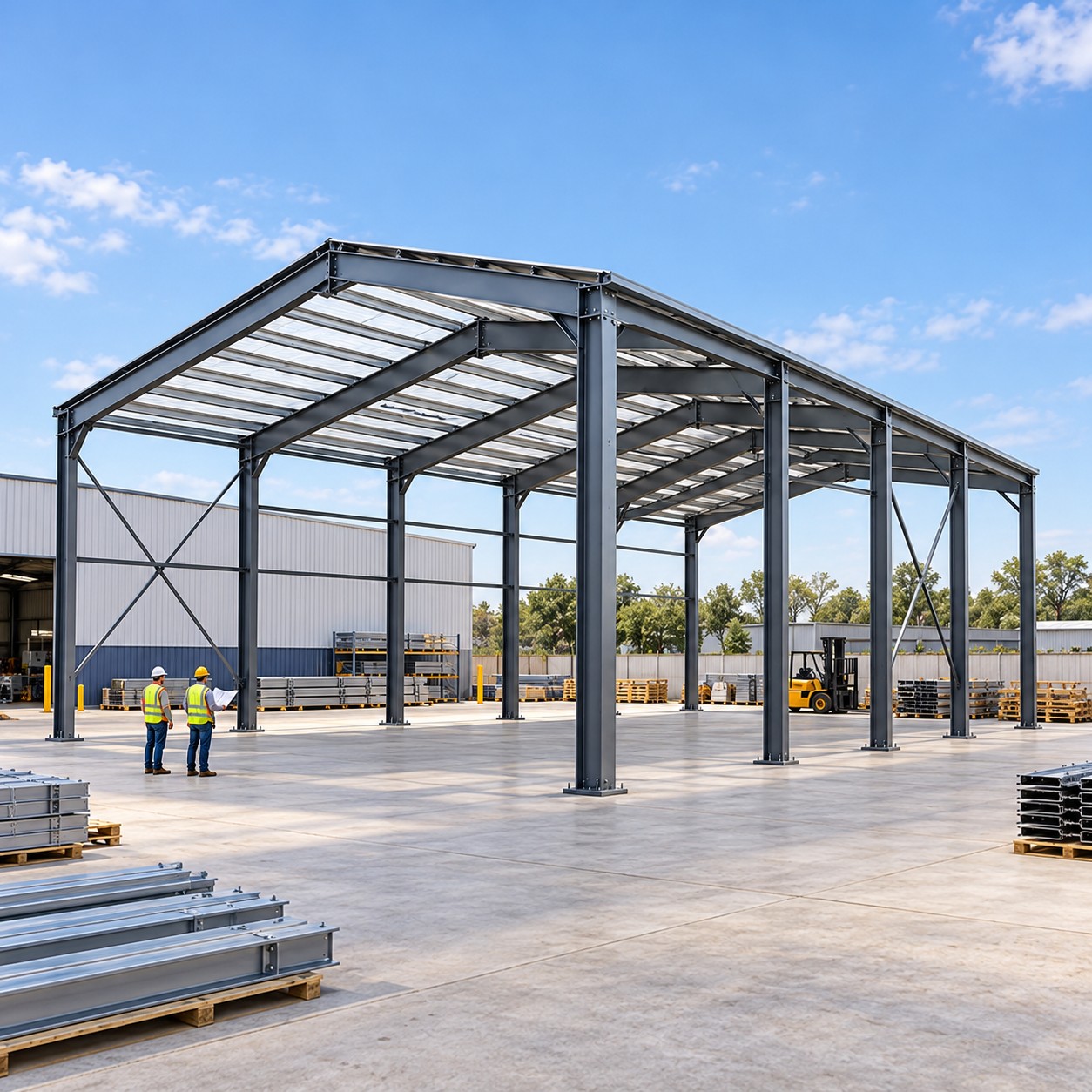 Estructura para nave industrial en funcionamiento 3