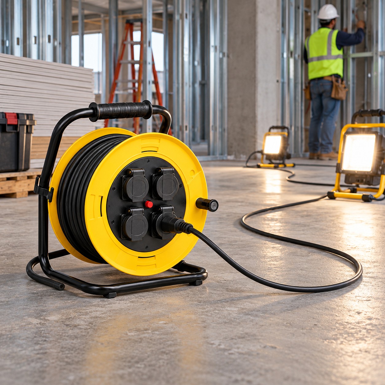 Extensión eléctrica industrial en funcionamiento 1