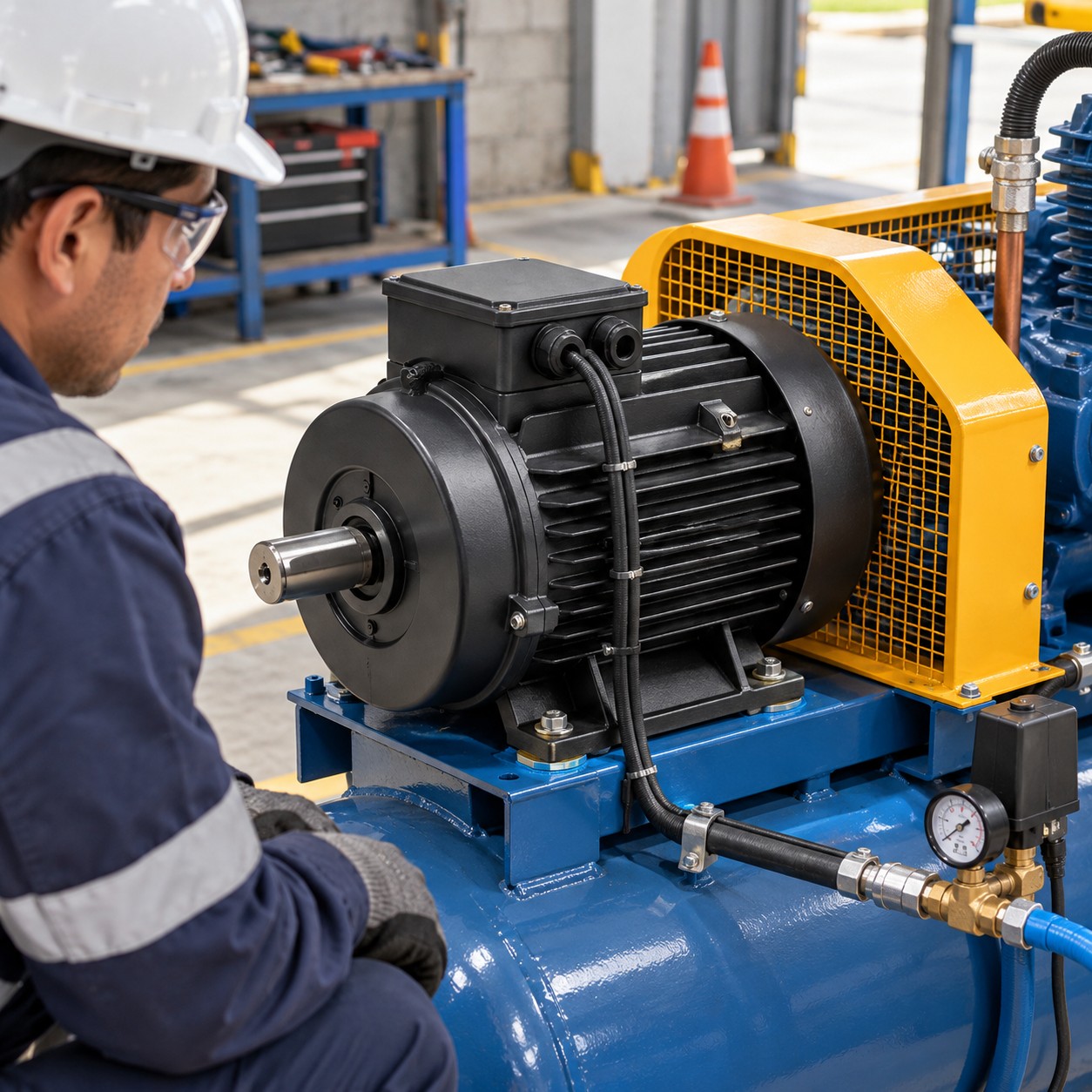 Motor para compresora en funcionamiento 3